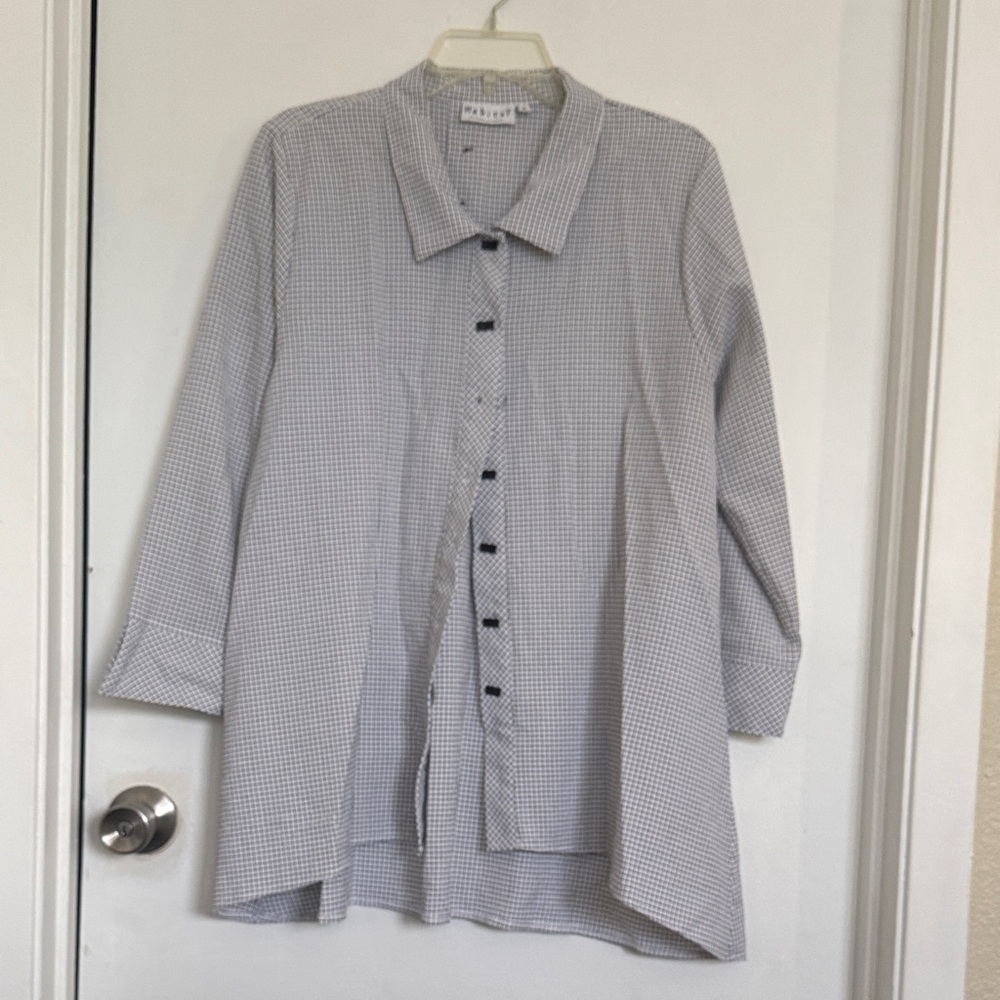 Habitat Black and White Gingham Button-Up Shirt